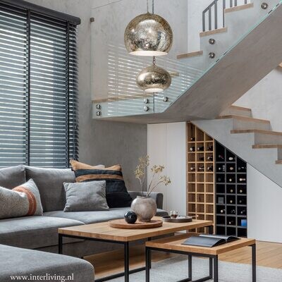 Hanglamp bol filigrain-stijl XL metaal met zilverkleurige finish