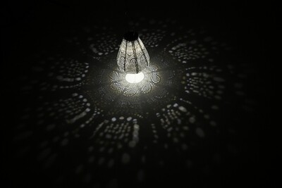 solar lampion met filigrain effect - buitenlamp - Tulip 20 - Paisley Silver