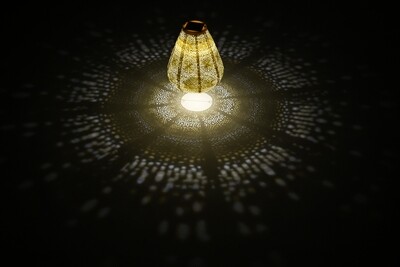 solar lampion met filigrain effect - buitenlamp - Tulip 20 - Charme Yellow
