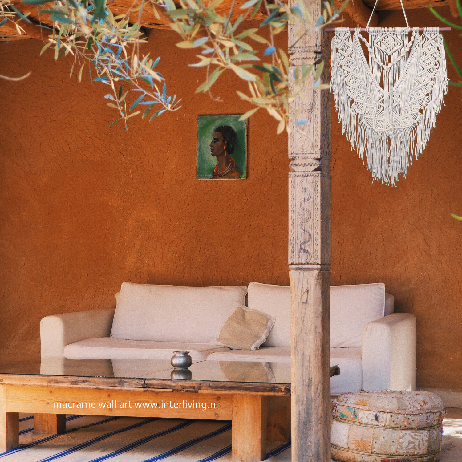 Macramé wand hanger - Boho & Ibiza decoratie voor aan de muur