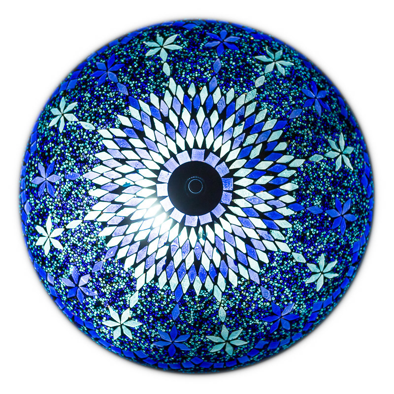 VOORUITBESTELLING: plafonnière mozaïek met kralen 50 cm - blauw