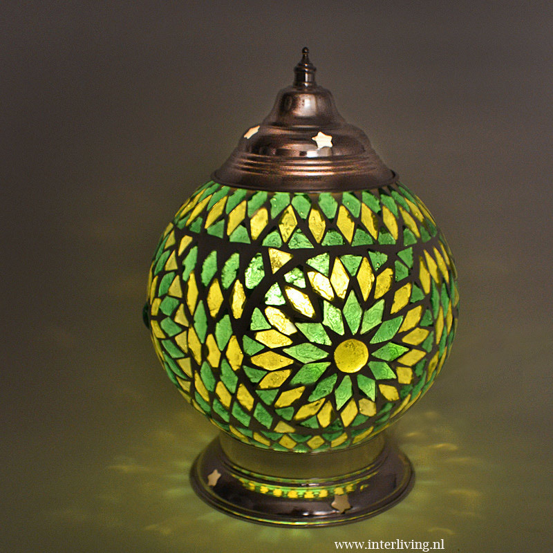 tafellamp bol Ø15 glasmozaïek groen turkish design