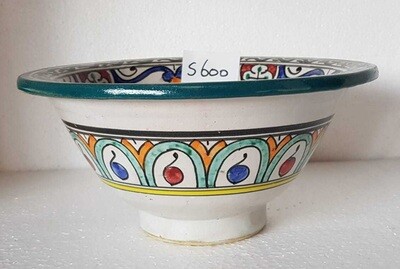 Marokkaanse waskom "S600"- aardewerk (opbouw) wasbak uit Fez - Ø 25 cm