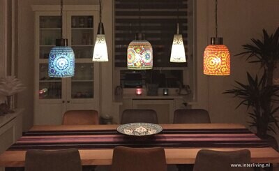 Hanglamp open glasmozaiek turkish design blauw