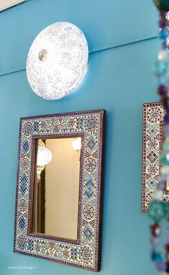 spiegel mozaïek blauw