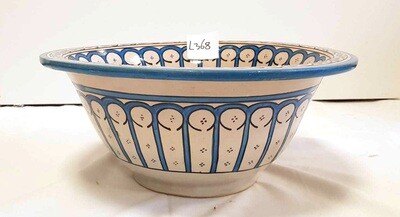 Marokkaanse waskom met mooie blauwe tint -  L368 - aardewerk (opbouw) wasbak uit Fez - Ø 40 cm