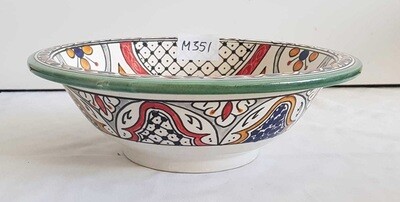 Marokkaanse waskom "Ibiza" - aardewerk (opbouw) wasbak uit Fez - Ø 35 cm