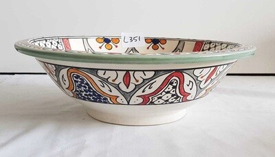 Marokkaanse waskom "Ibiza" - aardewerk (opbouw) wasbak uit Fez - Ø 40 cm