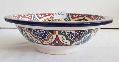 Marokkaanse waskom - Bishr - M652 - aardewerk (opbouw) wasbak uit Fez - Ø 35 cm