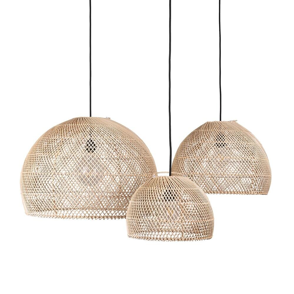 ​Lampenkap uit Bali van rotan - natural kleur - eco design hanglampen van het merk Orginal Home (Globe)  (set van 3 of los)