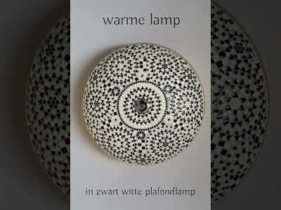 plafonnière mozaïek 38 cm - zwart wit