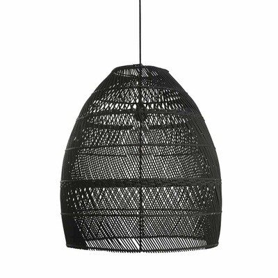 ​Boho lampenkap uit Bali van rotan - zwart - eco design hanglampen van het merk Orginal Home (Moon small)  (set van 3 of los)