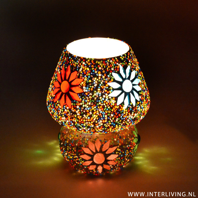 tafellamp paddenstoel mozaïek & kralen multi colour