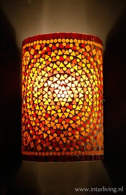 wandlamp mozaïek rood - oranje wandlamp mozaïek rood - oranje