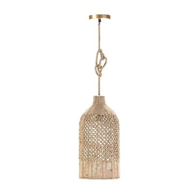 Jute hanglamp uit India - Agalya - eco Ibiza design - langwerpig model