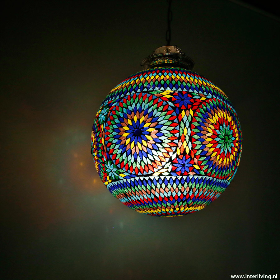 grote hanglamp bol mozaïek turkish design multi colour