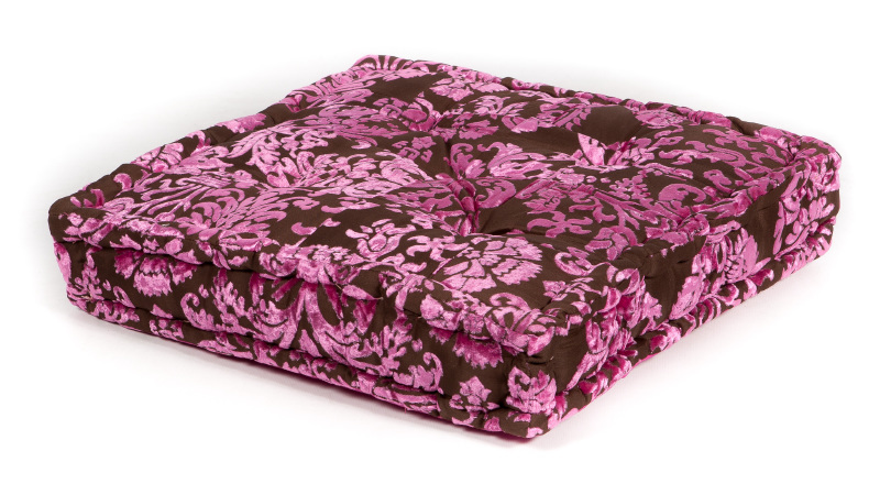 vloerkussen lelie velvet patchwork roze 45 cm