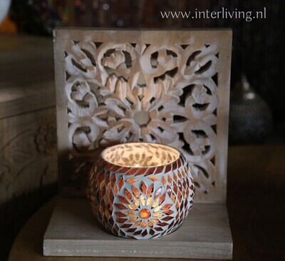 Grote waxinehouder paars turks design
