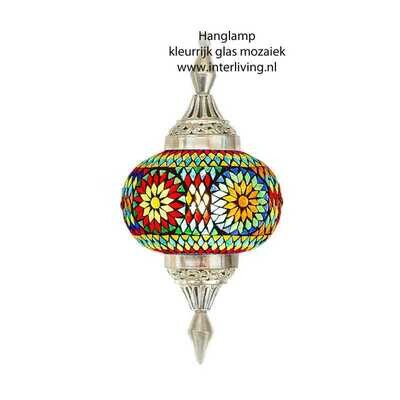 hanglamp pompoen mozaïek turks patroon - multi colour - bohemian eclectisch design hanglamp pompoen mozaïek turks patroon - multi colour - bohemian eclectisch design