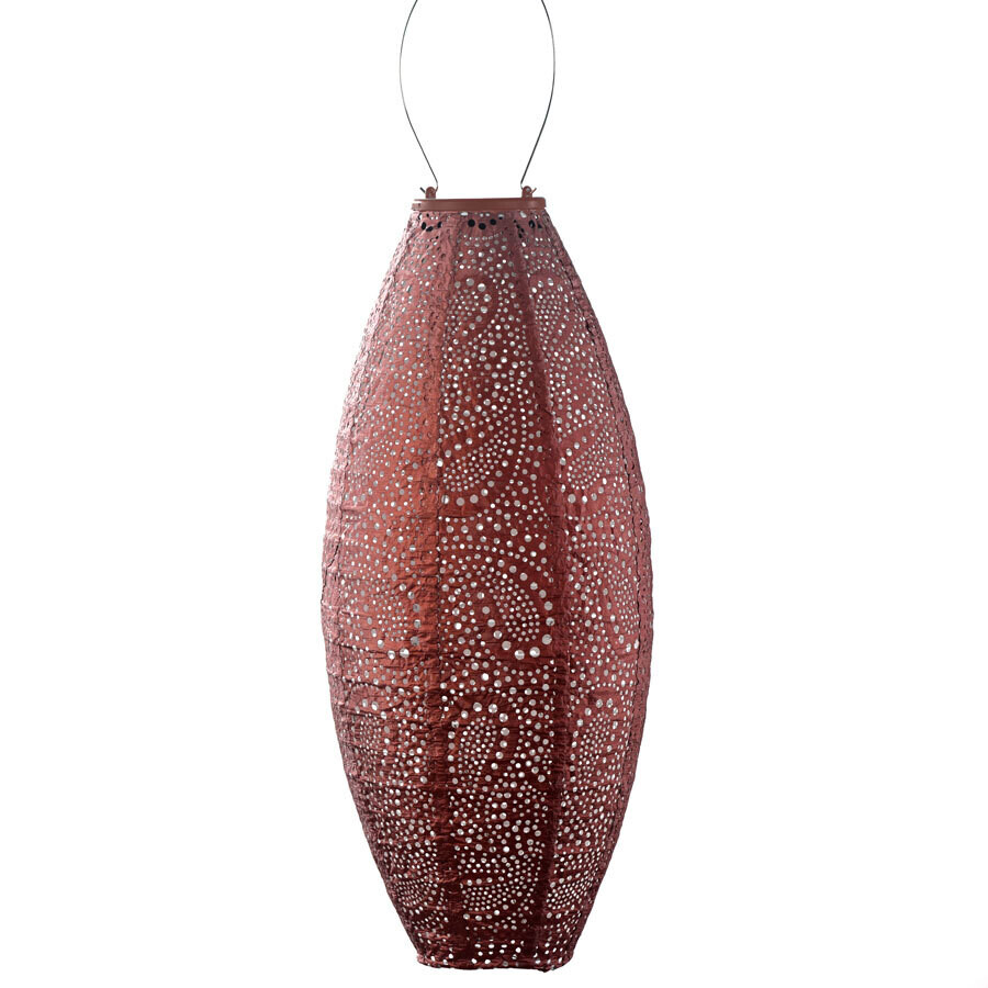 solar lampion met filigrain effect - buitenlamp - Long Oval 20 Paisley  - Koper