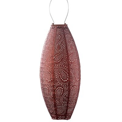 solar lampion met filigrain effect - buitenlamp - Long Oval 20 Paisley  - Koper