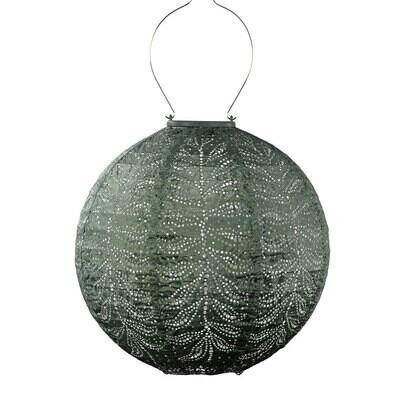 solar lampion met filigrain effect - buitenlamp - Round 30 Folia - Sage groen