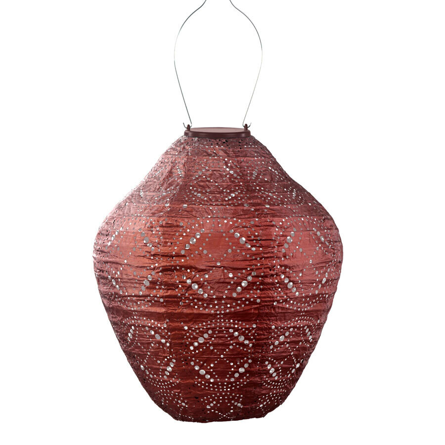 solar lampion met filigrain effect - buitenlamp - Jar 30 Mandela Copper