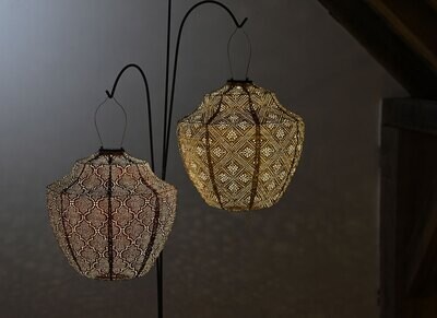 solar lampion met filigrain effect - buitenlamp - Crown 40 Bazaar Copper