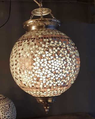 hanglamp bol mozaïek 25 cm - Indiaas design - paars hanglamp bol mozaïek 25 cm - Indiaas design - paars
