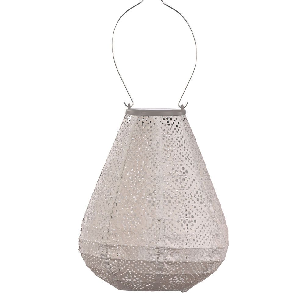 solar lampion met filigrain effect - buitenlamp - Tulip 20 - Topaze Light Taupe