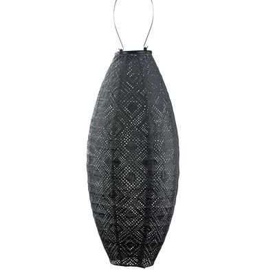 solar lampion met filigrain effect - buitenlamp - Long Oval 20 Mosaic Dark Grey