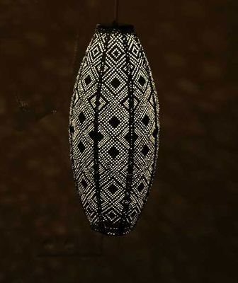 solar lampion met filigrain effect - buitenlamp - Long Oval 20 Mosaic Dark Grey
