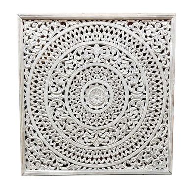 wandpaneel van massief hout - 150x150 cm - vintage white wash
