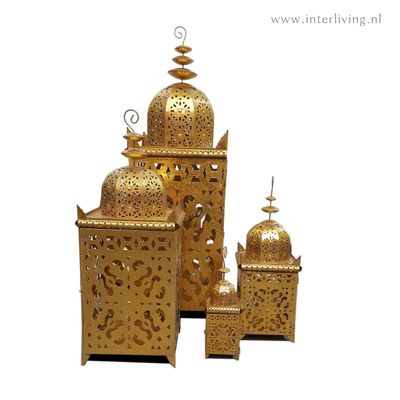 Marokkaanse lantaarn - goud - handgemaakt Marrakesh design -   diverse maten