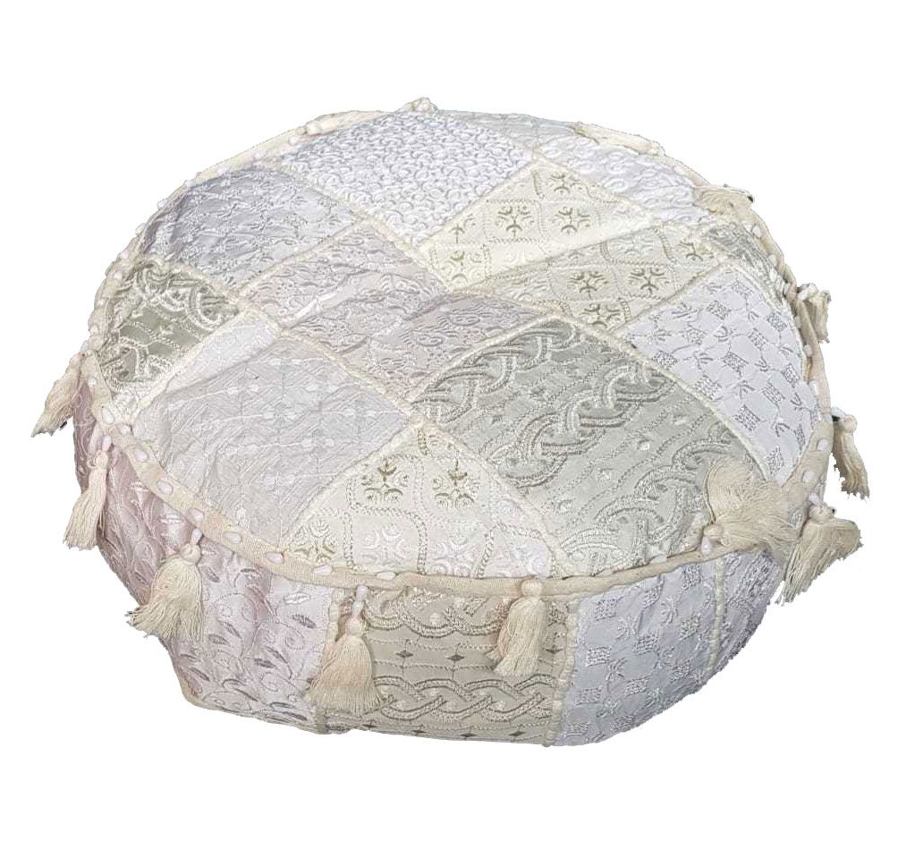 poef 40 cm doorsnede - wit rond model
