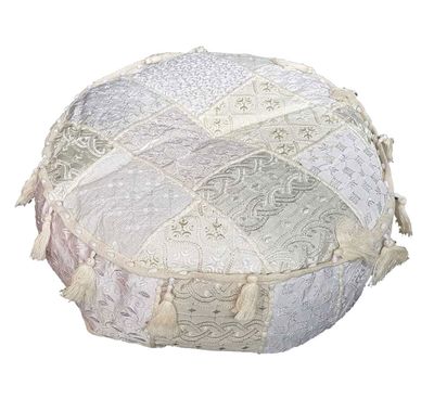poef 40 cm doorsnede - wit rond model