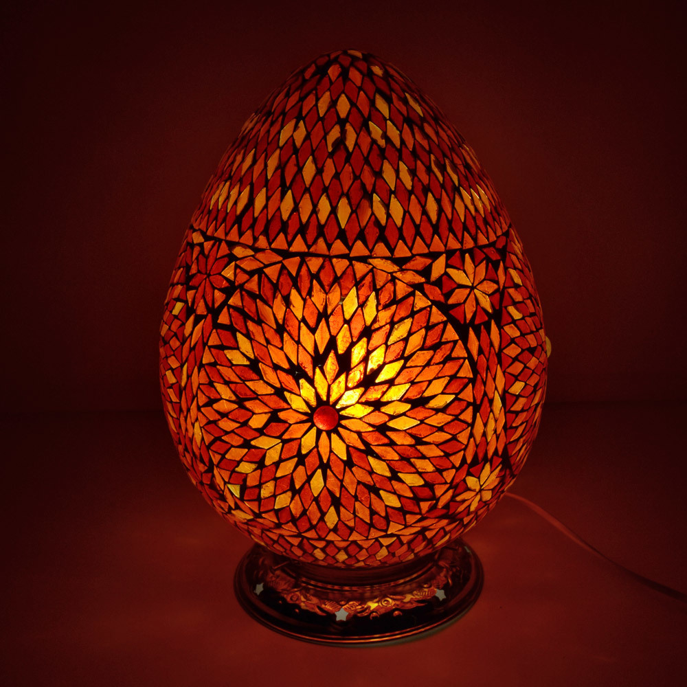 oosterse tafellamp papaja mozaïek turkish design rood oranje