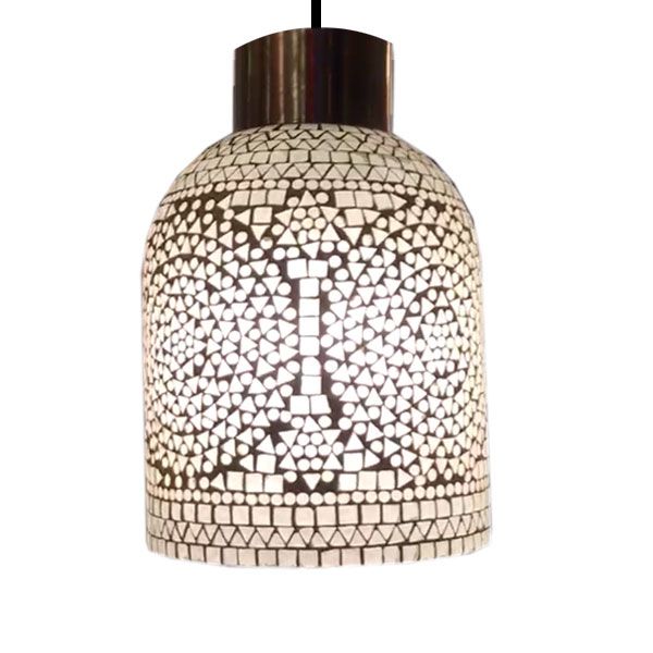 Hanglamp open glasmozaiek -  transparant - Indiaas mozaiek