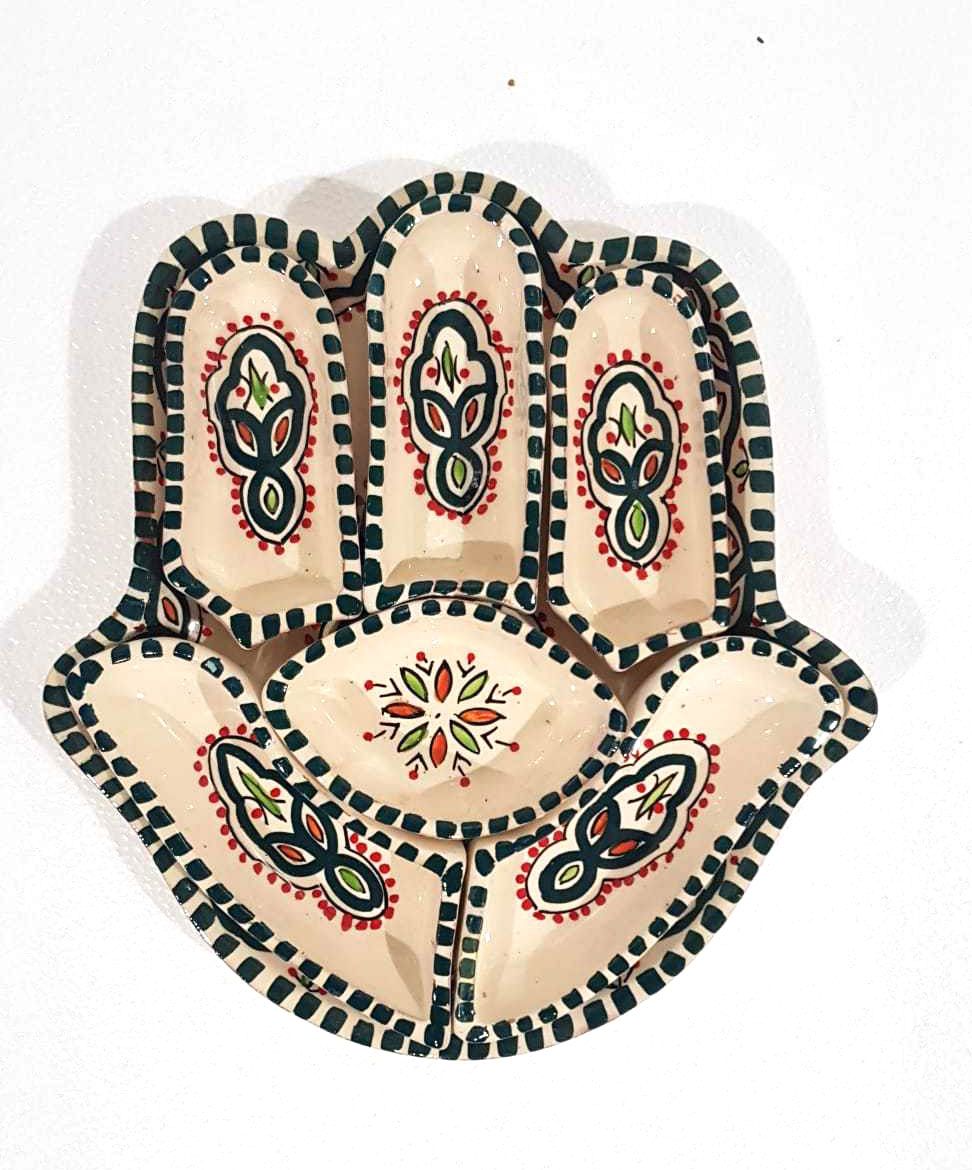 tapas / borrel bakje van keramiek - hand of Fatima (Hamsa)  - Khamsa