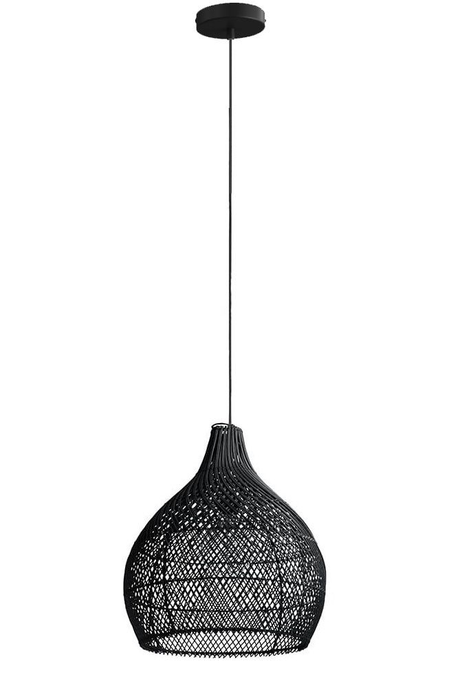 plafond ophangset met snoer, fitting en rozet voor lampenkap - zwart / E27
