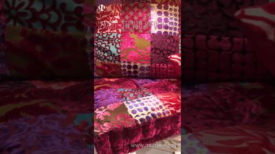 sierkussen rechthoekig in fuchsia tinten - velvet patchwork - 40 * 60 cm