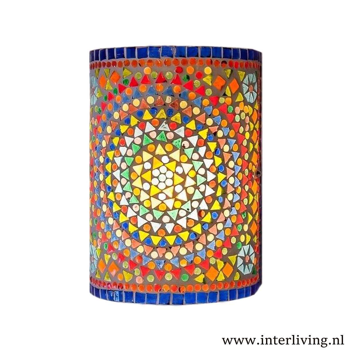 wandlamp mozaïek multi colour