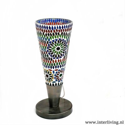 tafellamp cone glasmozaïek multi colour turkish design