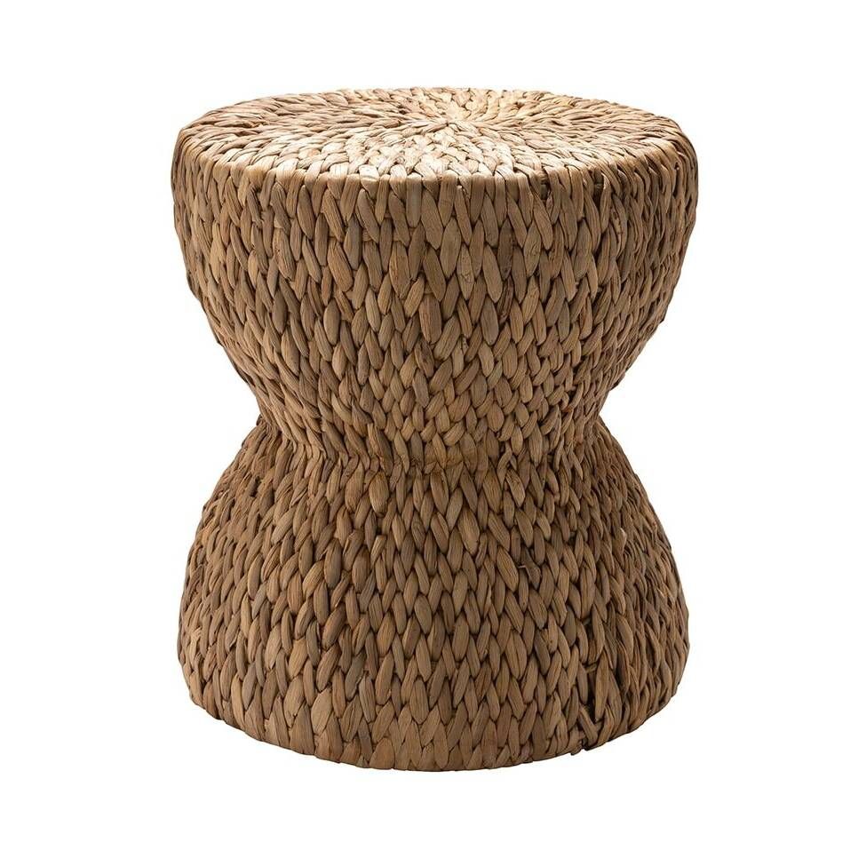 bijzettafel van waterhyacinth -  Rustiek Ibiza vibe style tafeltje of krukje