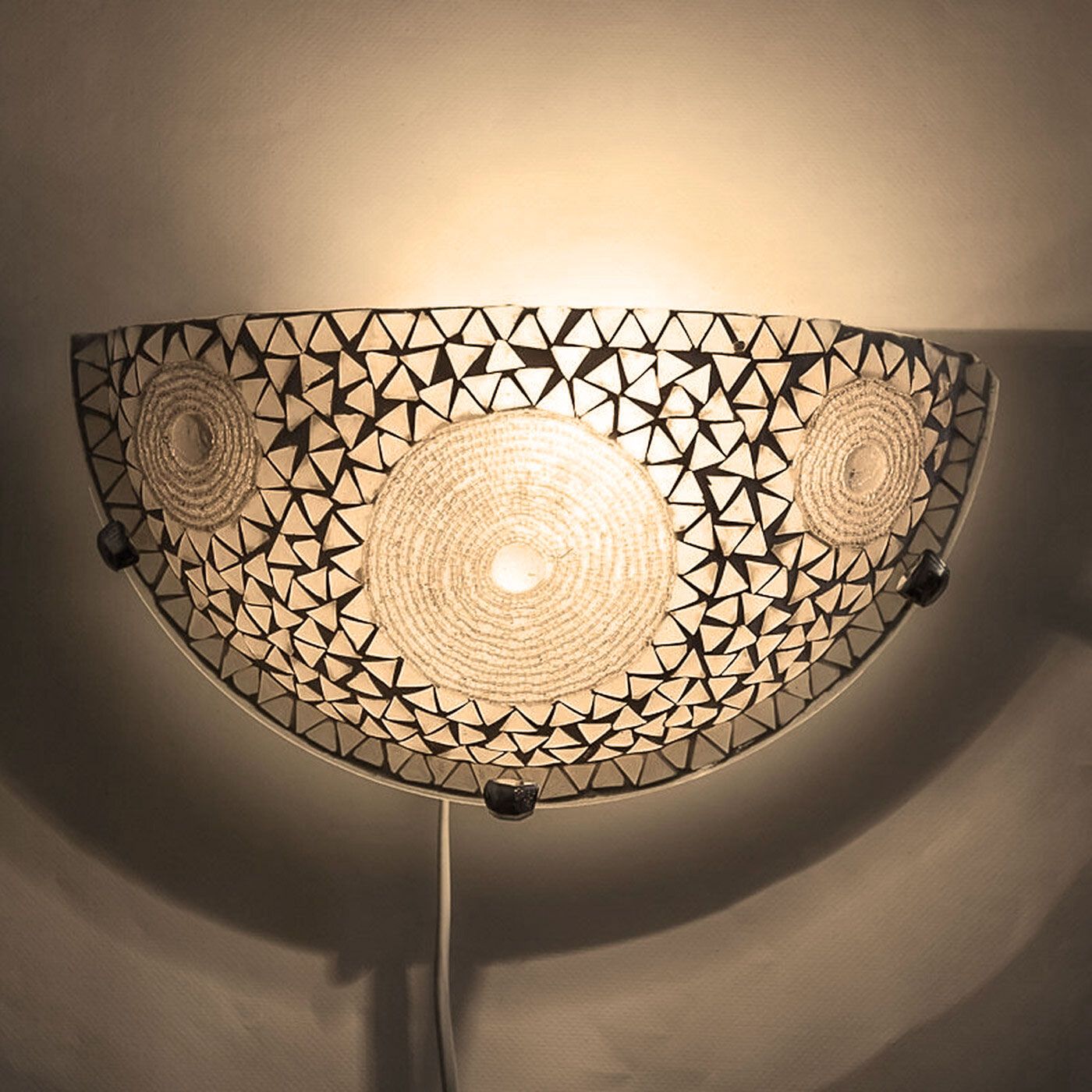 wandlamp glasmozaïek en kralen transparant