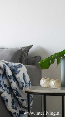 waxinehouder Capiz schelpen bol parelmoer wit uit Bali - styling Eric Kuster style / boho &amp; Ibiza styling woonaccessoires
