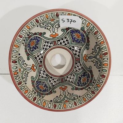Marokkaanse waskom S370 aardewerk (opbouw) wasbak uit Fez - Ø 25 cm