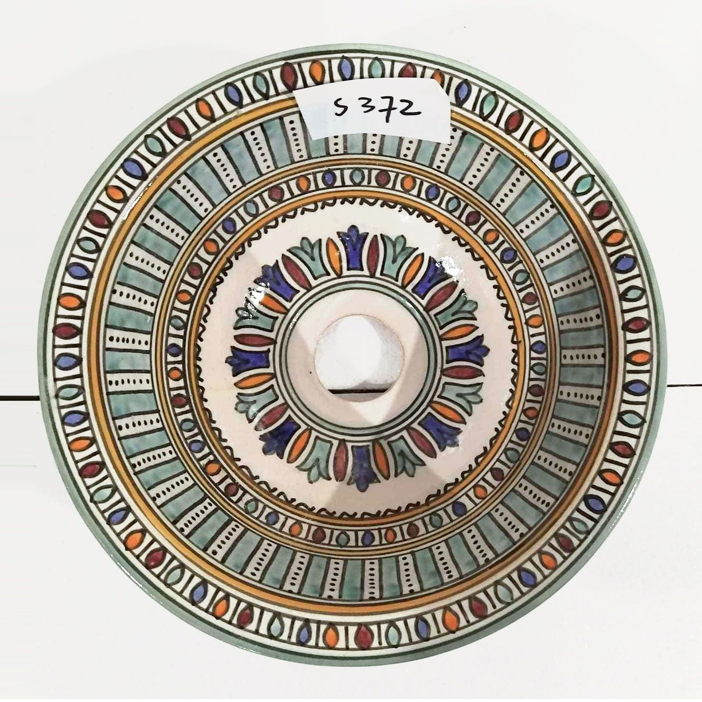 Marokkaanse waskom S372 aardewerk (opbouw) wasbak uit Fez - Ø 25 cm