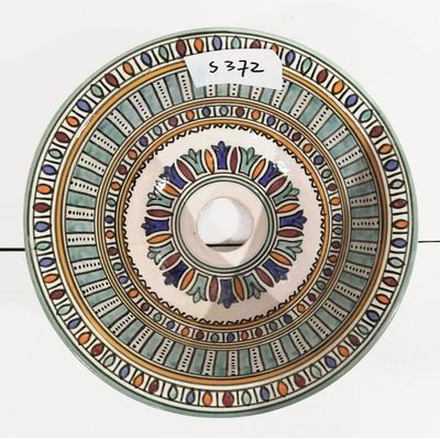 Marokkaanse waskom S372 aardewerk (opbouw) wasbak uit Fez - Ø 25 cm