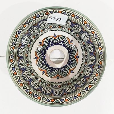 Marokkaanse waskom S377 - kleurrijk - aardewerk (opbouw) wasbak uit Fez - Ø 25 cm
